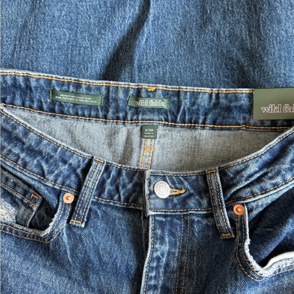 Wild Fable Women’s Baggy Super High Rise Distressed Ripped Jeans Size 8 NWT - Picture 10 of 11